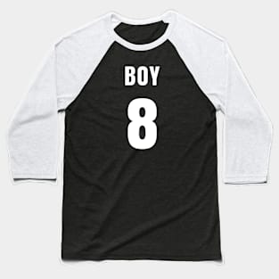 BOY NUMBER 8 FRONT-PRINT Baseball T-Shirt